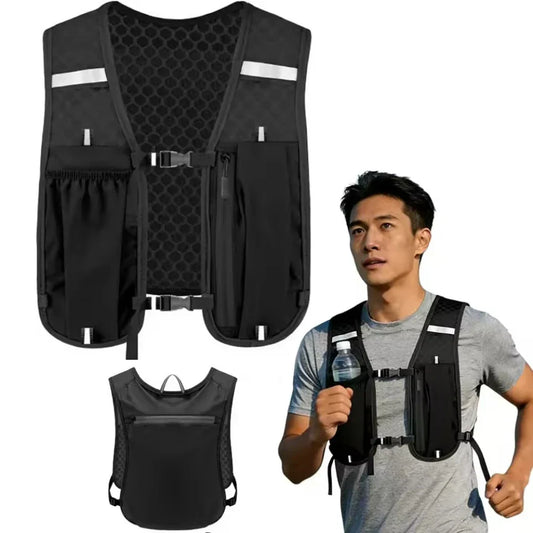 Breathable Running Hydration Vest with Storage for Hiking and Cycling